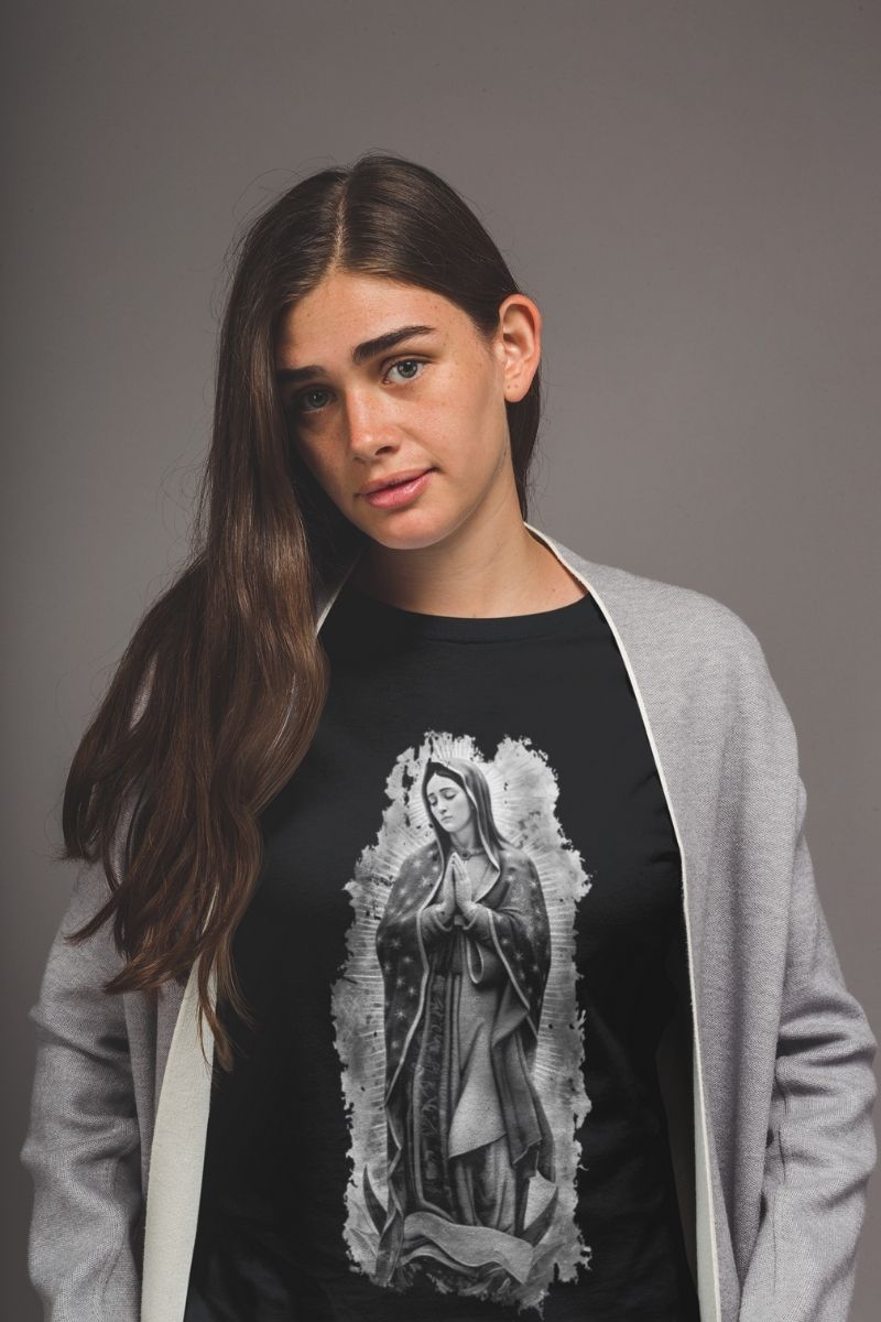 Koszulka Unisex- Matka Boża z Guadalupe Black - Vera Via  zdjęcie 4