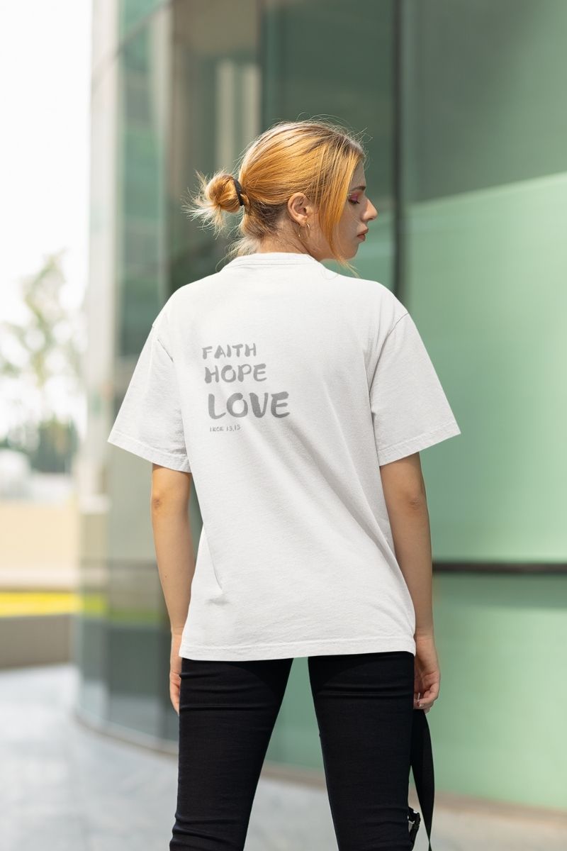Oversize Koszulka - Faith Hope Love  - Vera Via  zdjęcie 1