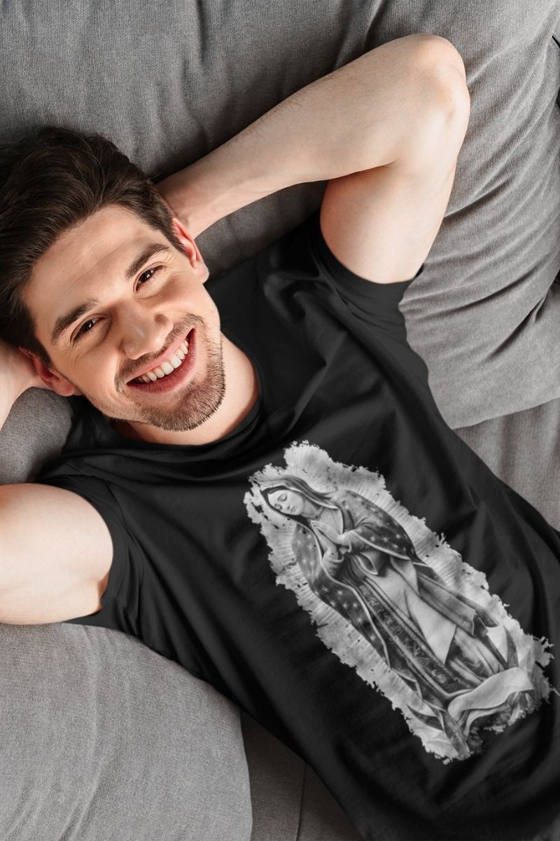 Koszulka Unisex- Matka Boża z Guadalupe Black - Vera Via  zdjęcie 1