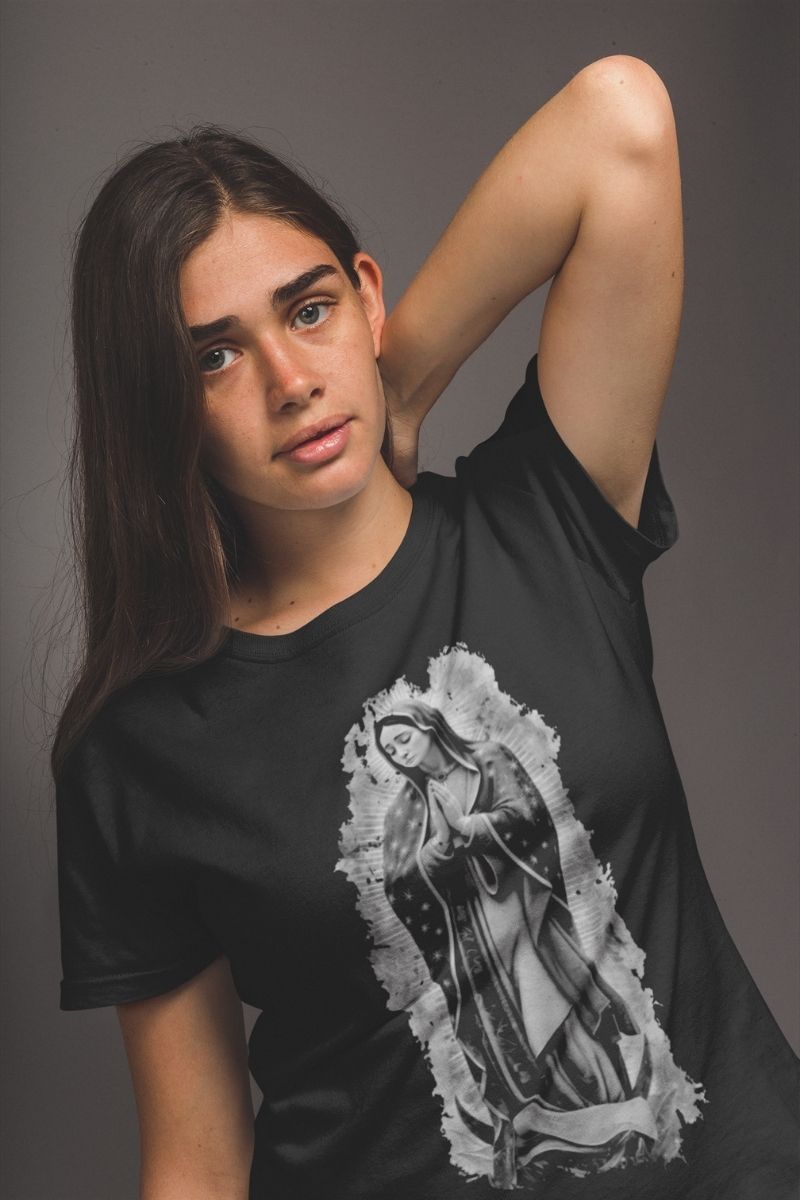 Koszulka Unisex- Matka Boża z Guadalupe Black - Vera Via  zdjęcie 3