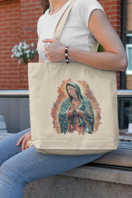 Torba bawełniana z wizerunkiem  Matki  Bożej z  Guadalupe V.2