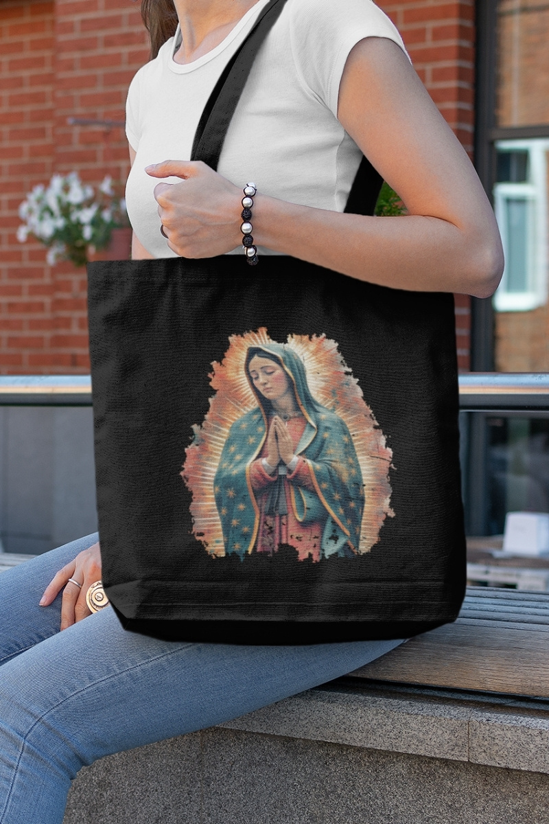Torba bawełniana z wizerunkiem  Matki  Bożej z  Guadalupe V.2 zdjęcie 2